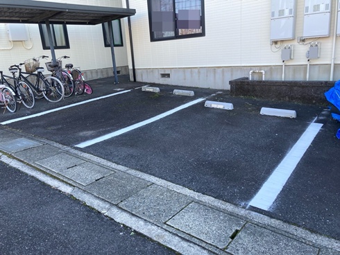 瑞浪市　アパート　駐車場　白線引き直し