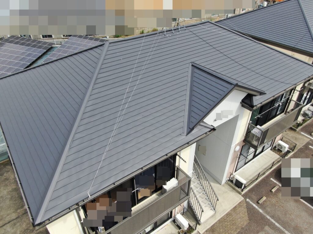 多治見市　アパート　A　屋根カバー工事　外壁塗装工事　完成