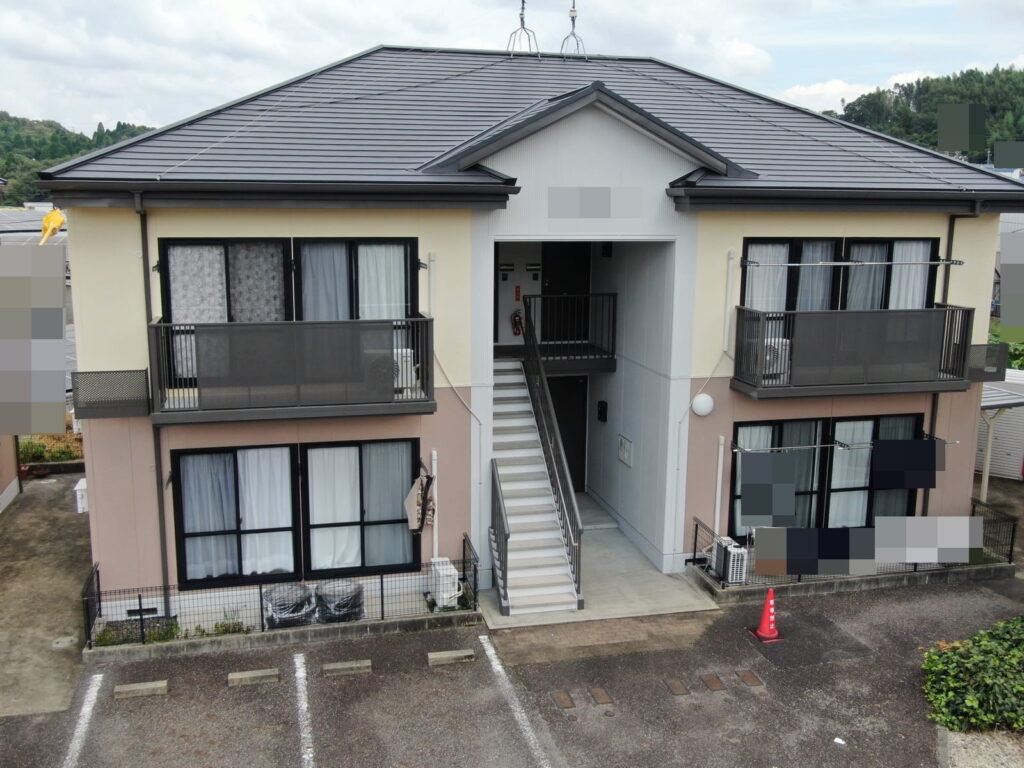 多治見市　アパート　外壁塗装　屋根カバー工事　ガルテクト