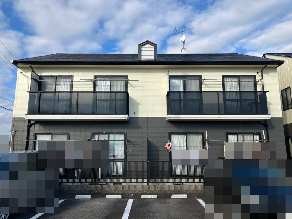 瑞浪市　アパート　屋根カバー　外壁塗装工事　後